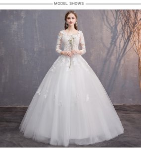 Elegant Lace Ball Gown Wedding Gowns Long Sleeve Bridal Wedding Dress #8434415850 Elegant Lace Ball Gown Wedding Gowns Long Sleeve Bridal Wedding Dress #8434415850