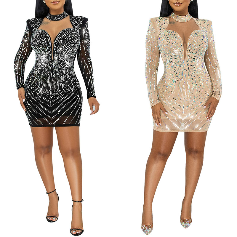 All Over Rhinestone Bodycon Mini Dress #88211591116 All Over Rhinestone Bodycon Mini Dress #88211591116